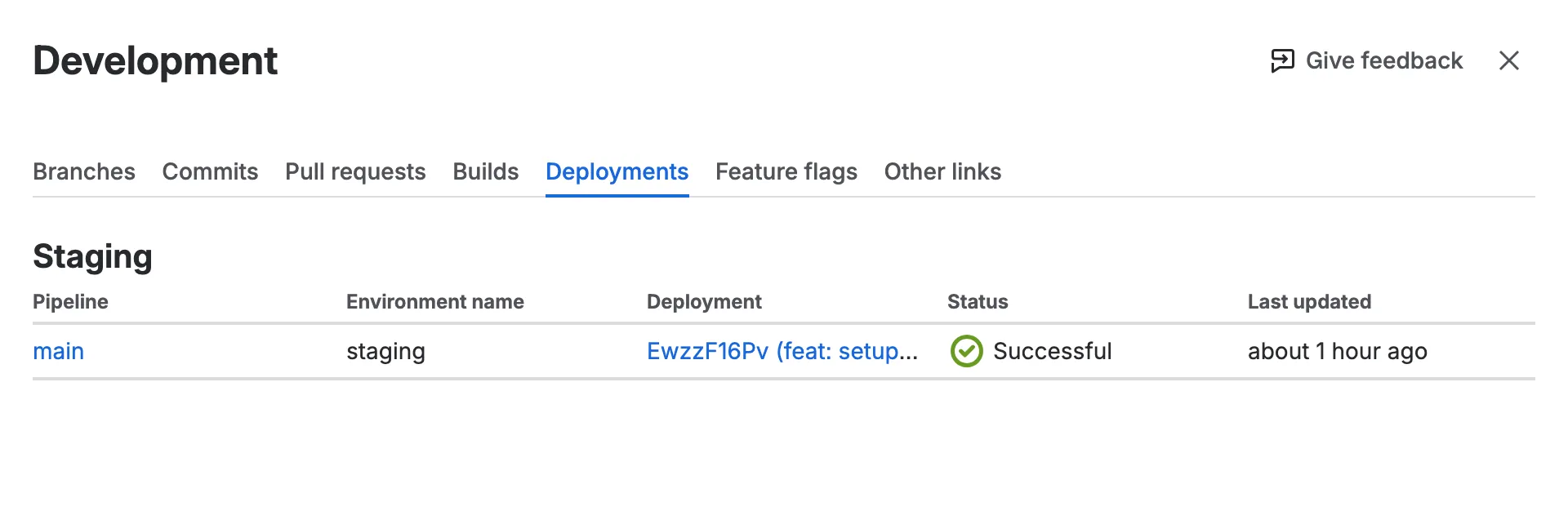 Latest deployments linked to the Jira issue